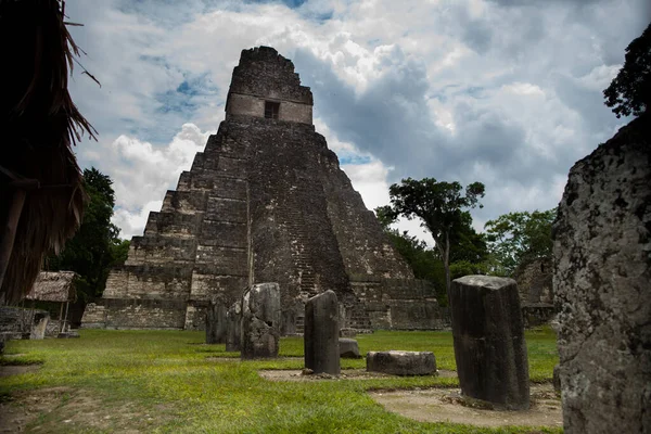 Tikal Deki Büyük Jaguar Tapınağı Guatemala Daki Unesco Dünya Mirası — Stok fotoğraf