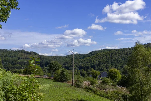 Eine Landschaft Mit Blick Auf Grüne Felder Ardennen Belgien — Stockfoto