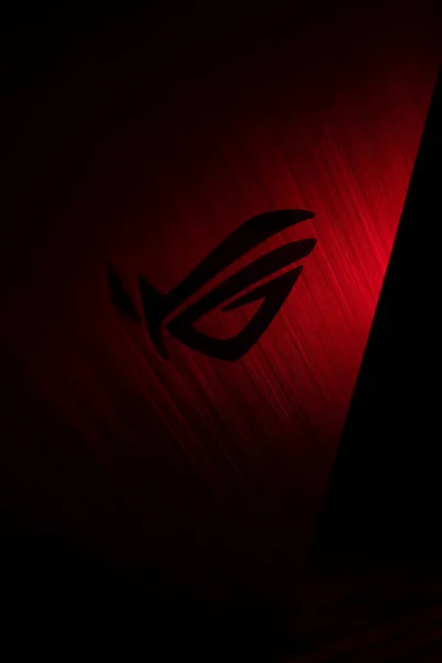 Scenic Shot Logo Rog Asus Hardware Made Gamers Red Color — Stockfoto