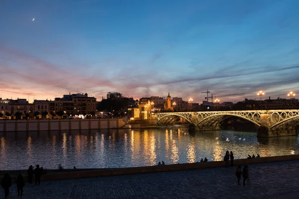 Tramonto Nella Città Siviglia Spagna — Foto Stock