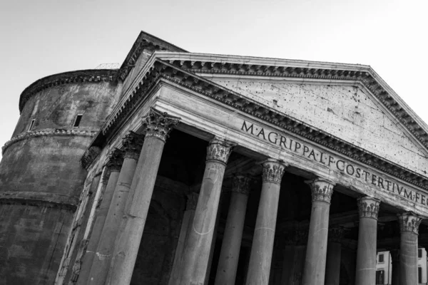 Uma Escala Cinza Panteão Roma Itália — Fotografia de Stock