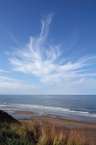 Vertical Shot Beach Cloud Formation Saltburn Sea North Yorkshire — Stock Photo, Image