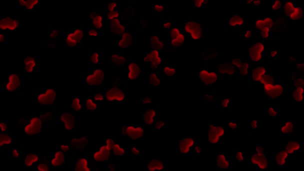 Piros Szív Fekete Háttér Animációs Felvételek Vfx Vagy Háttér — Stock videók