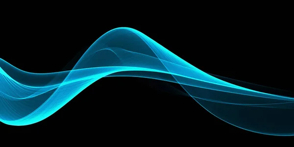 Beautiful Abstract Elegant Blue Neon Wave Background — 图库照片