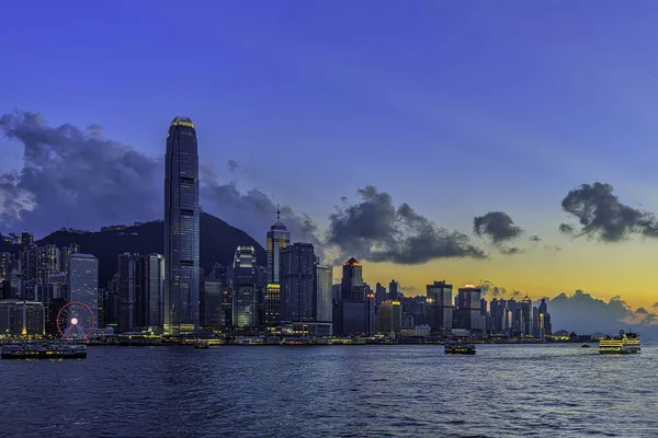 Hong Kong Kong Kína 2018 Május Hongkong Szigetének Látképe Naplementekor — Stock Fotó