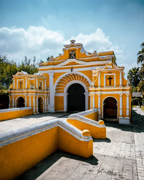 Gyönyörű Kilátás Calvario Templom Antigua Guatemala Közép Amerika — Stock Fotó