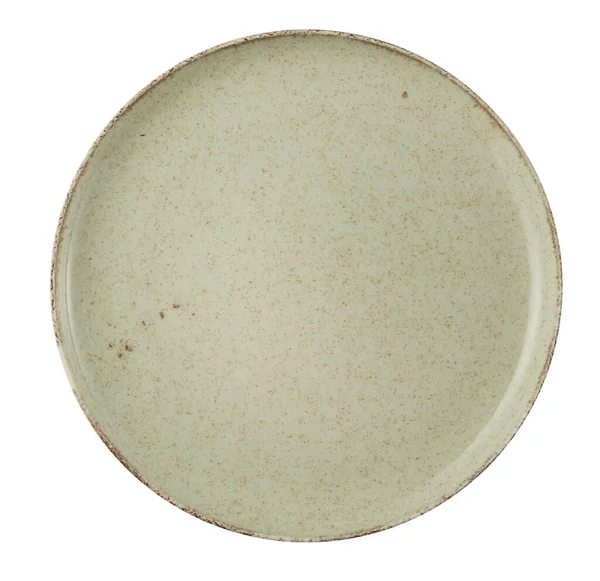 Overhead Shot Ceramic Plate Isolated Background — Stock Photo, Image
