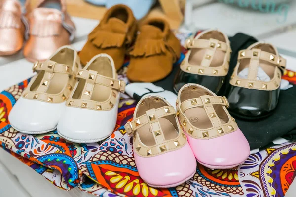 Johannesburg South Africa Oct 2021 Closeup Kids Shoes Display Handmade — Stockfoto