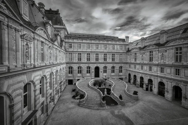 Scenic View Tuileries Palace Paris Grayscale — Stock Photo, Image