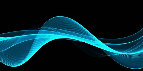 Beautiful Abstract Elegant Blue Neon Wave Background — 图库照片