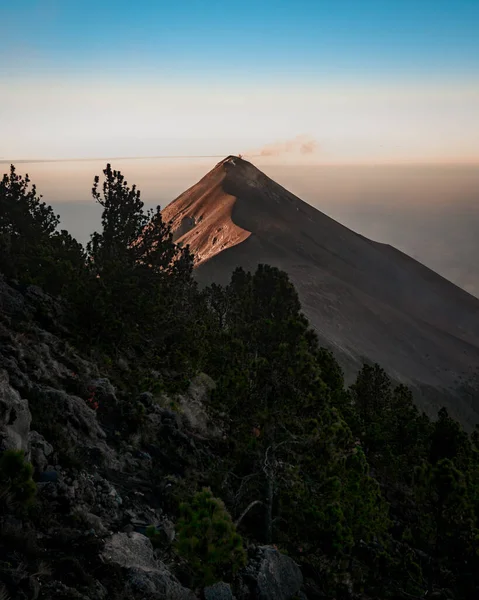 Ein Schöner Blick Auf Einen Wald Und Den Vulkan Acatenango — Stockfoto