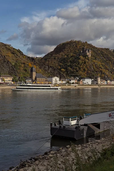 View Town Goarshausen River Rhine — Stockfoto