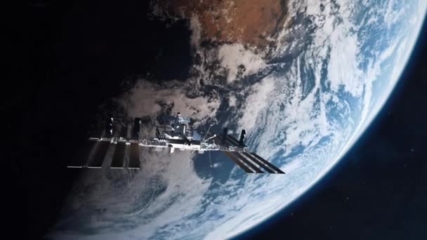 Космическая Станция Открытом Космосе — стоковое видео