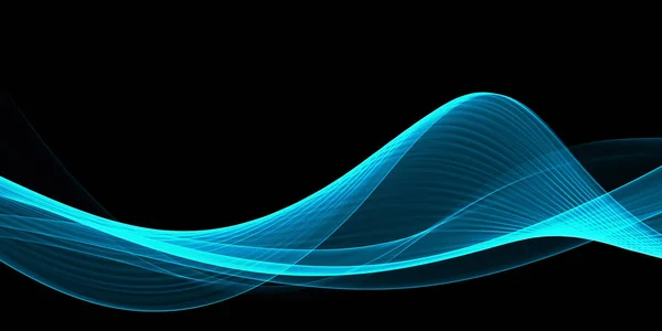 Beautiful Abstract Elegant Blue Neon Wave Background — 图库照片