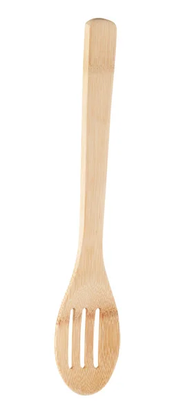 Vertical Shot Wooden Spoon Spatula Isolated Background — Stock Photo, Image