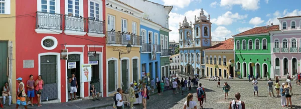 Salvador Bahia Brazil July 2018 Olorful Buildings Busy Pelourinho Square — 图库照片