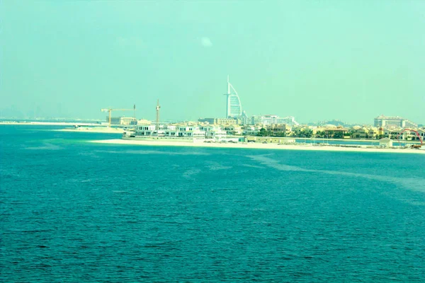 Nádherný Panorama Dubaje Mořem Popředí — Stock fotografie