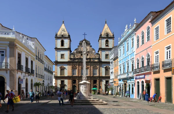 Salvador Bahia Brasil Julho 2018 Praça Fachada Igreja São Francisco — Fotografia de Stock