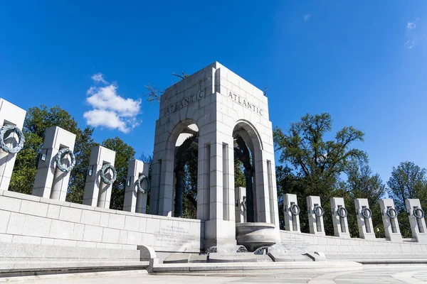 Una Vista Panorámica Del Memorial Segunda Guerra Mundial Washington — Foto de Stock