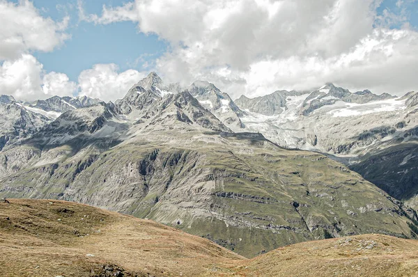 Beautiful View Stunning Swiss Alps Covered Snow Summer — Stock Photo, Image