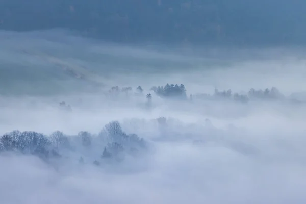 Veduta Aerea Del Monte Lilienstein Nella Svizzera Sassone All Alba — Foto Stock