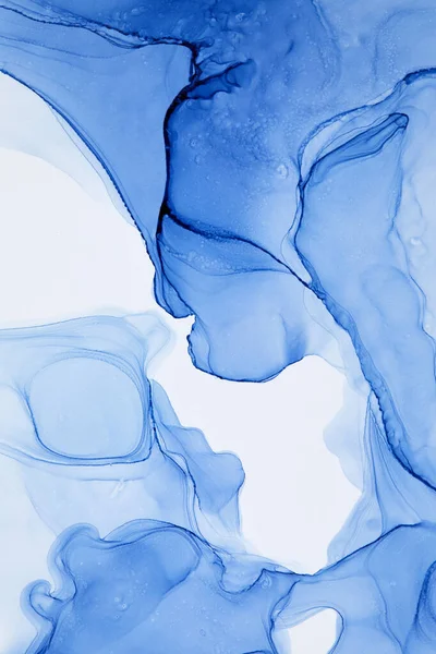 Abstract Blurry Smeared Blue Watercolor Spot White Background — Stock Photo, Image