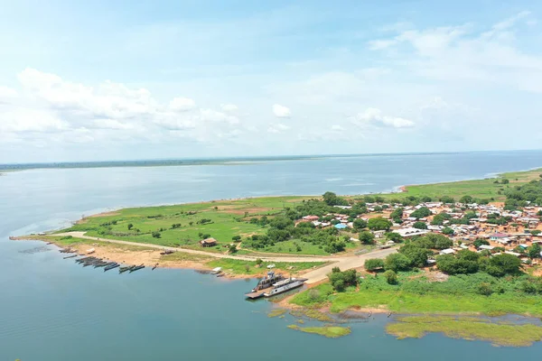 Een Prachtig Shot Van Rivier Dam Ghana Onder Bewolkte Luchten — Stockfoto