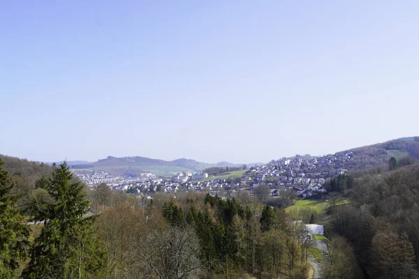 Scenic View Town Forest Foreground Meschede Sauerland — Stock Photo, Image