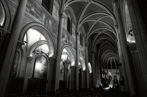 Plan Niveaux Gris Intérieur Couloir Cathédrale Santa Maria Del Fiore — Photo