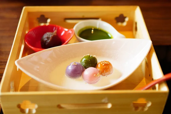 Decorative Bowl Colorful Mochi Sauce — Stock Photo, Image