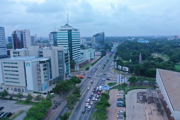 Eine Luftaufnahme Des Coty Von Accra Ghana Während Des Tages — Stockfoto