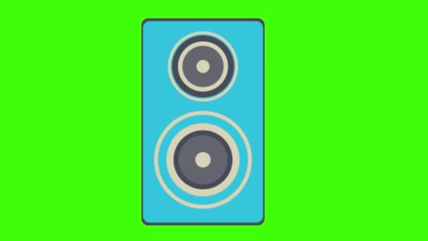 Głośniki Muzyka Zielony Ekran Animacja Dla Vfx — Wideo stockowe