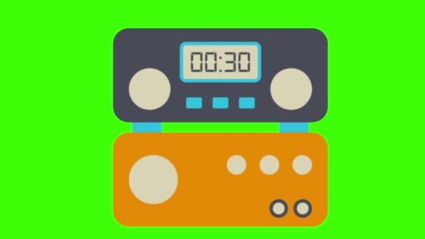 电气报警钟绿色屏幕动画为Vfx — 图库视频影像