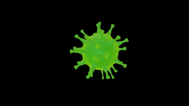 Emblema Verde Del Virus Corona — Vídeo de stock