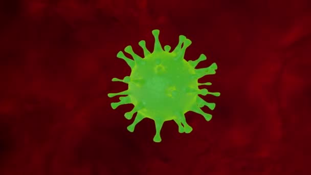 Emblema Verde Del Virus Corona — Video Stock