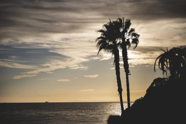 Silueta Záběru Laguna Beach Při Západu Slunce California Usa — Stock fotografie