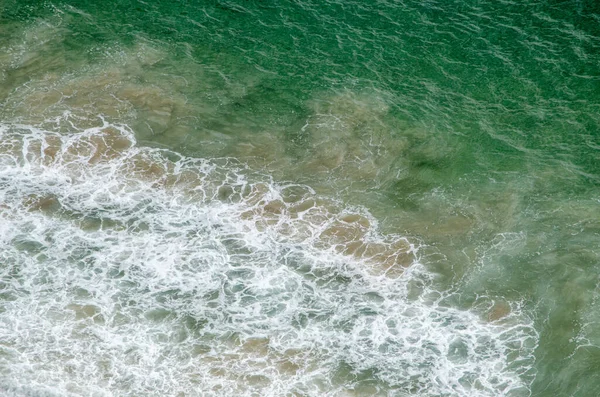 Aerial Shot Clean Transparent Sea Waves Beach — Stock Photo, Image