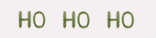 Noel Konsepti Olarak Çam Dallarından Yapılmış Bir Mesajı — Stok fotoğraf