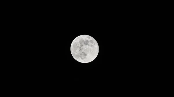 Une Belle Vue Une Pleine Lune Sur Fond Sombre — Photo