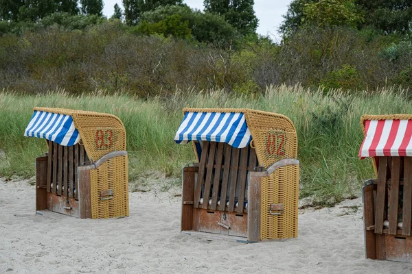 Row Beach Chairs Island Poel Eastern Sea Germany — Stock Photo, Image