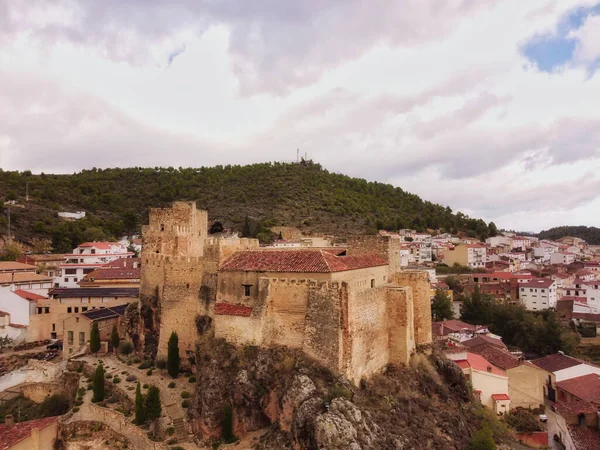 Kilátás Yeste Város Albacete Középkori Épületek Spanyolországban — Stock Fotó