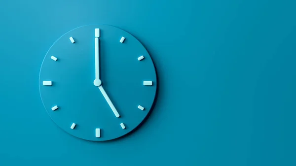Vykreslení Pět Hodin Moře Modré Office Wall Clock Modrém Pozadí — Stock fotografie