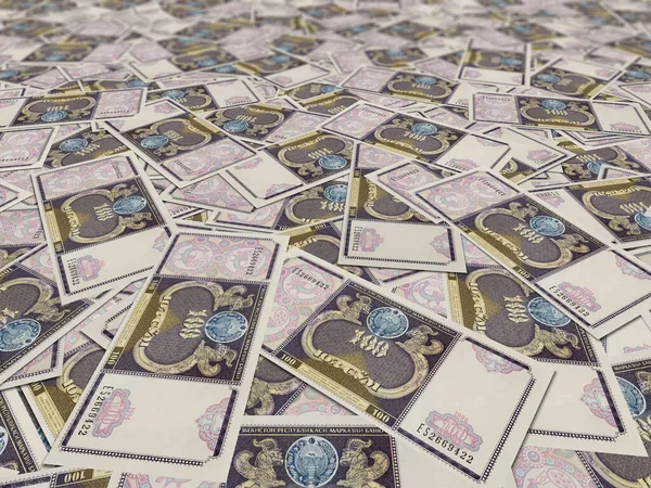 Купа Узбекистанських Сомів Фон Узбекистанської Валюти Купі — стокове фото