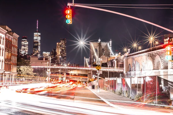 Scenic View Vibrant Lights Street Night — Stock Photo, Image