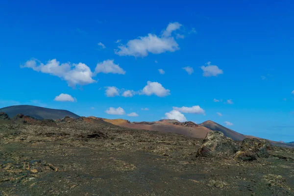 Una Vista Las Montañas Rocas Canarias Lanzarote España — Foto de Stock