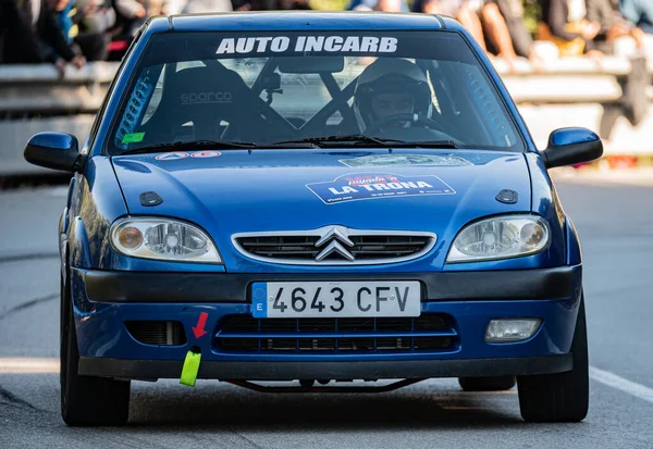 Barcelona Spanien Dezember 2021 Bergrallye Sant Feliu Codines Citroen Saxo — Stockfoto