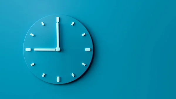 Render Nine Clock Sea Blue Office Wall Clock Blue Background — Foto Stock