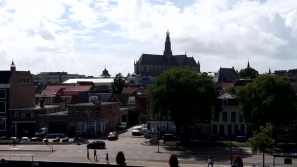 Aerial Footage Old European Town — Stock Video