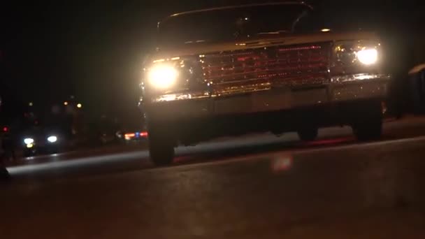 Materiał Filmowy Samochodu Nocy Ulicy — Wideo stockowe