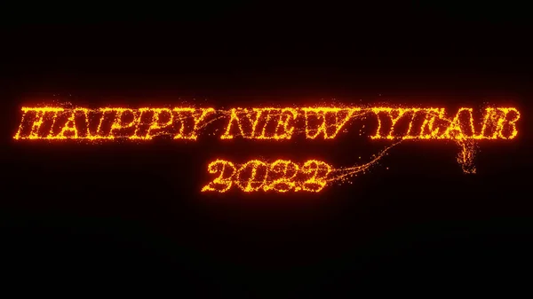 Illustration Graphic Text Happy New Year 2022 Orange Color Particles — Fotografia de Stock